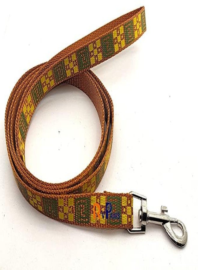 Pups&Pets Nylon 15MM Pet Adjustable Soft Nylon Dog Printed Harness and Leash Set Suitable for Puppies, Cats and Kitten Outdoor Walking - Small (Golden) - Image 2